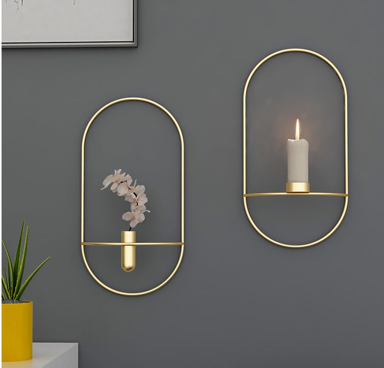 3D Metal Candle Holder Wall Mount