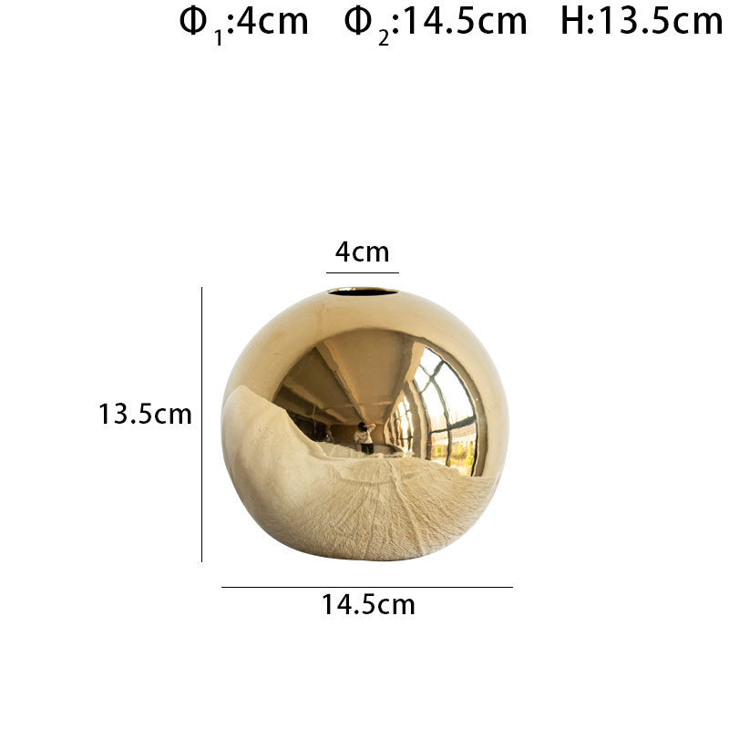 Ceramic Gold Vase Home Decor