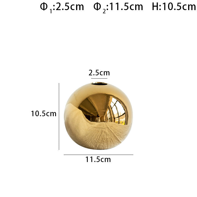 Ceramic Gold Vase Home Decor