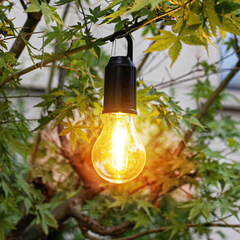 Solar Outdoor Warm Industrial Light Bulb Garland
