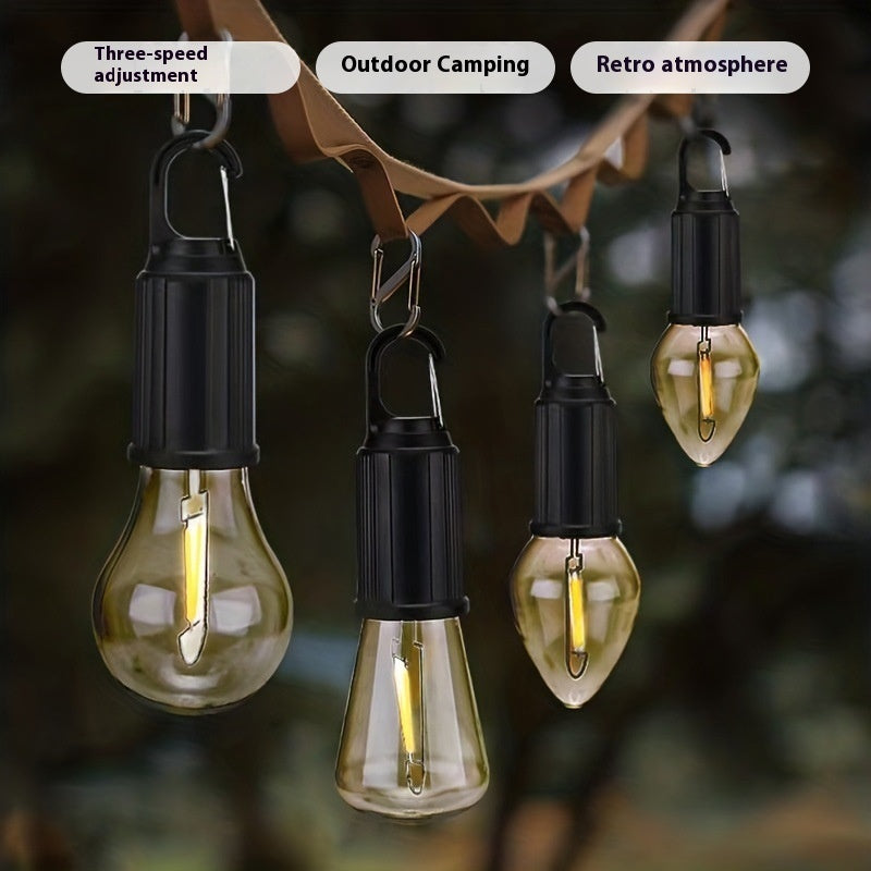 Solar Outdoor Warm Industrial Light Bulb Garland