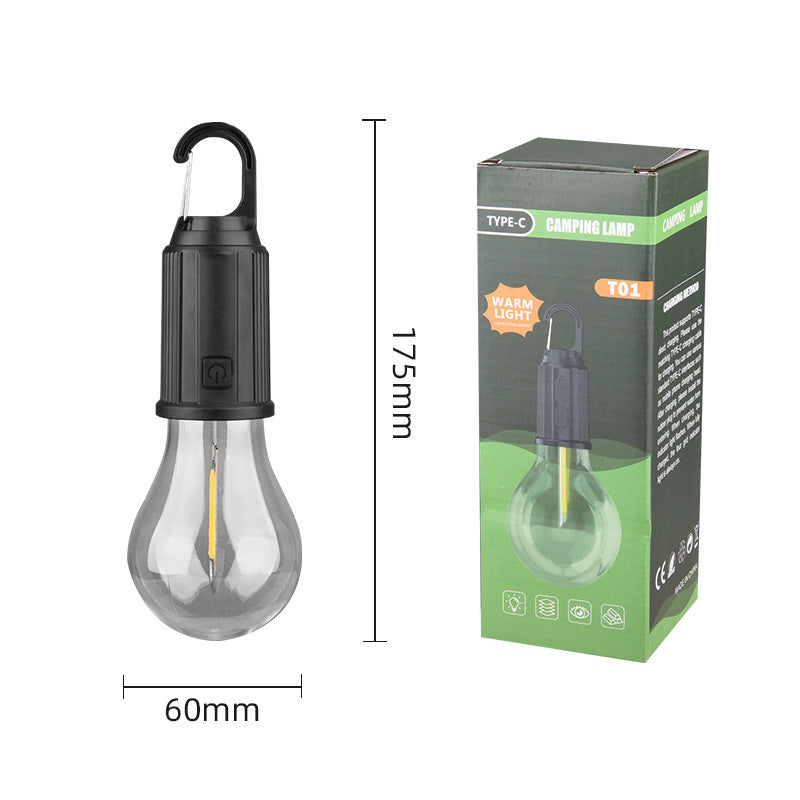 Solar Outdoor Warm Industrial Light Bulb Garland